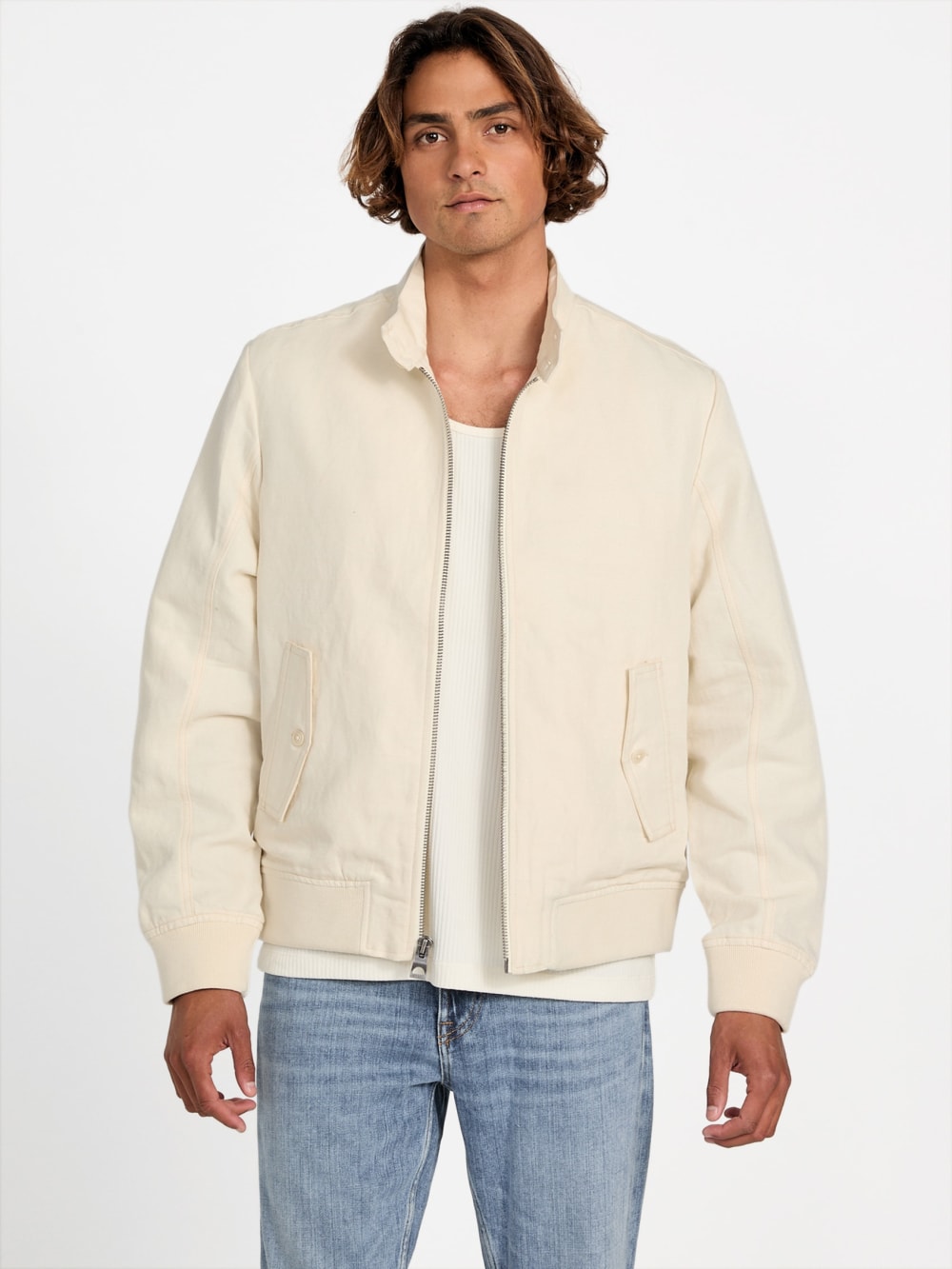 Eco Nolan Linen Harrington Jacket - Guess