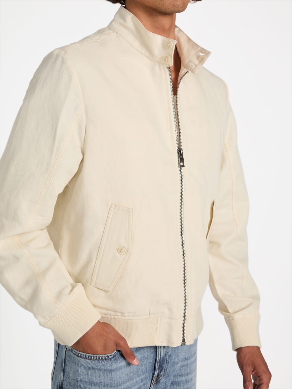 Eco Nolan Linen Harrington Jacket - Guess