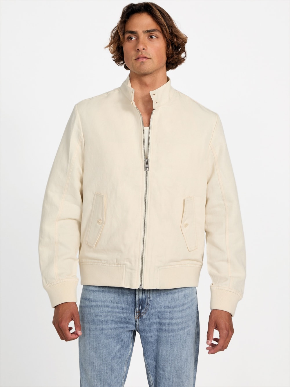 Eco Nolan Linen Harrington Jacket - Guess