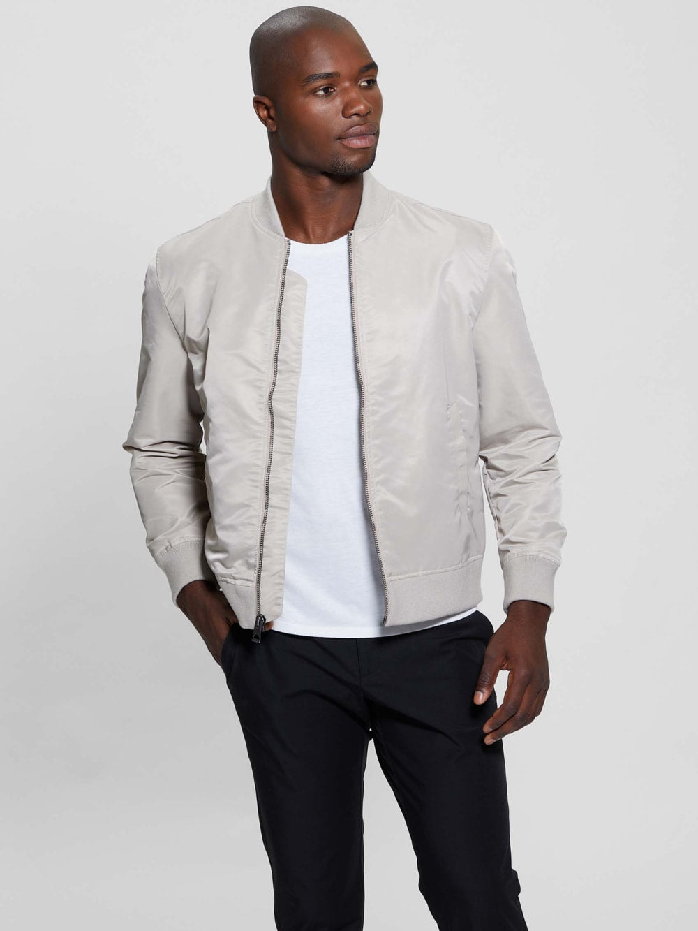 Ace Satin Flight Jacket - Guess