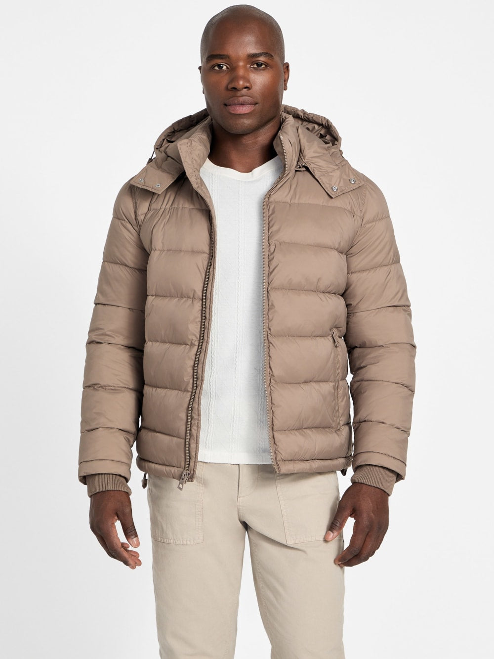 Glacier Matte Nylon Puffer Jacket - Guess