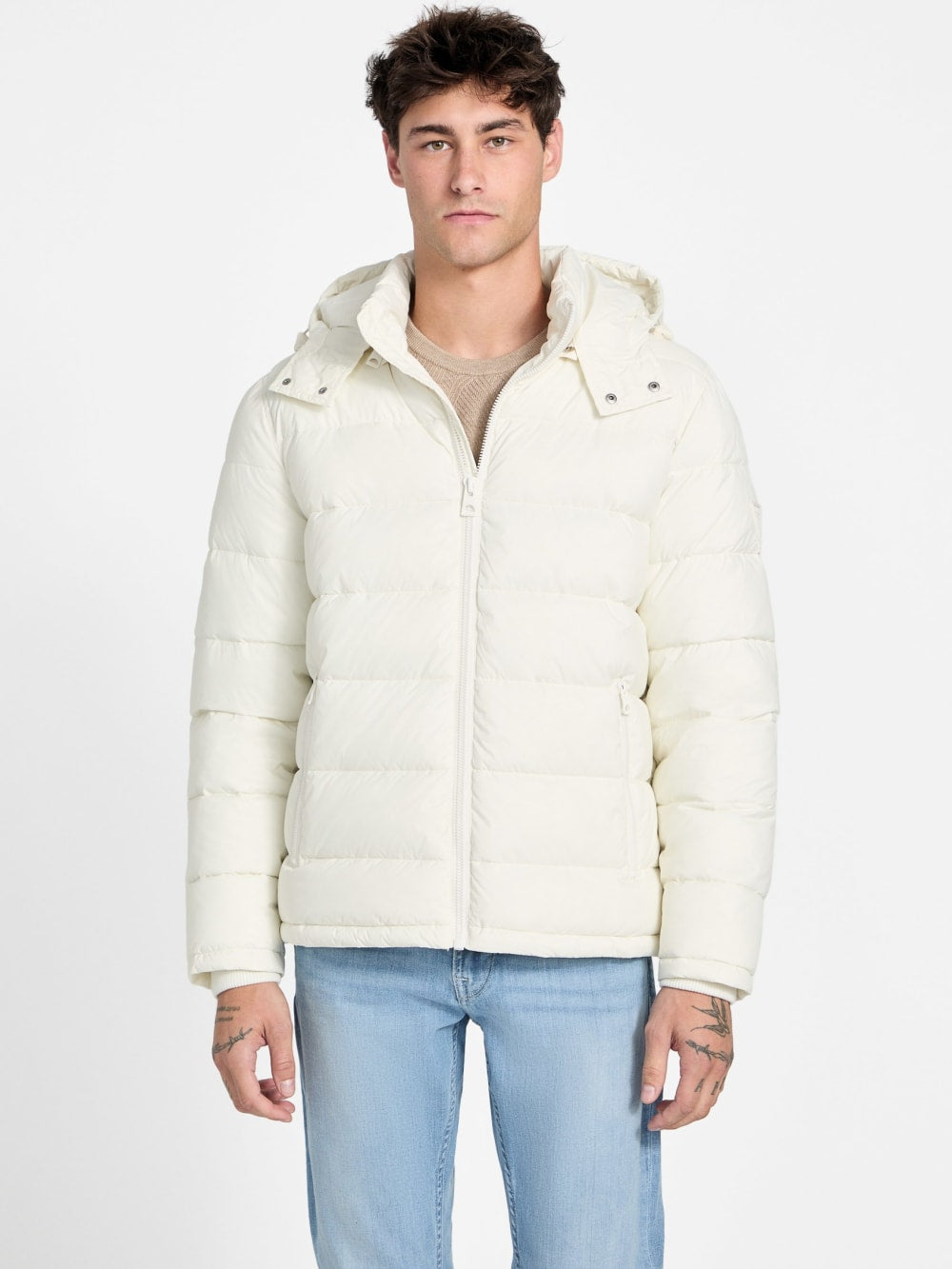 Glacier Matte Nylon Puffer Jacket - Guess