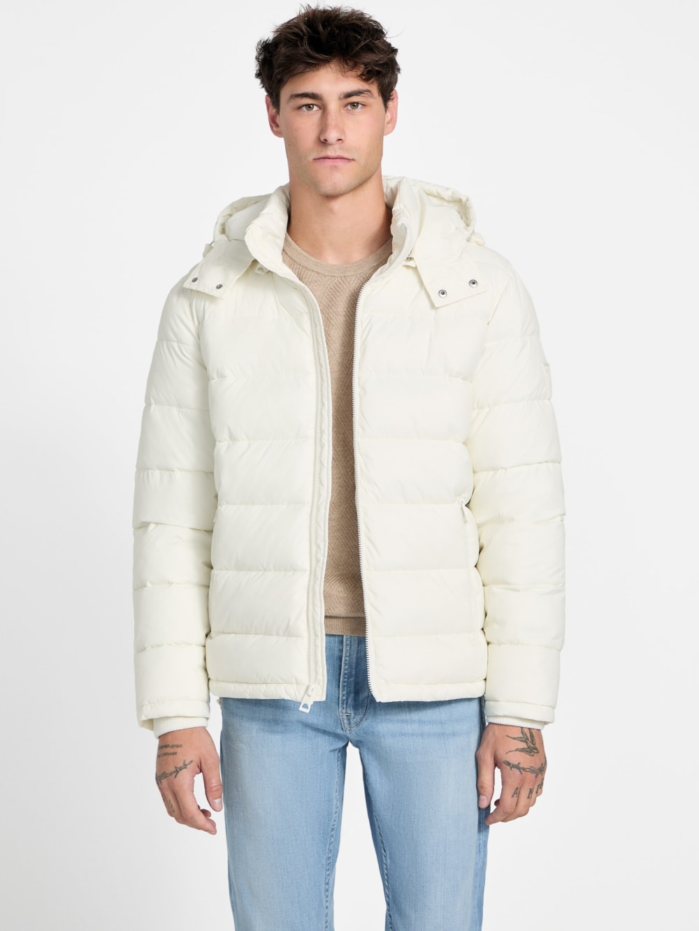 Glacier Matte Nylon Puffer Jacket - Guess