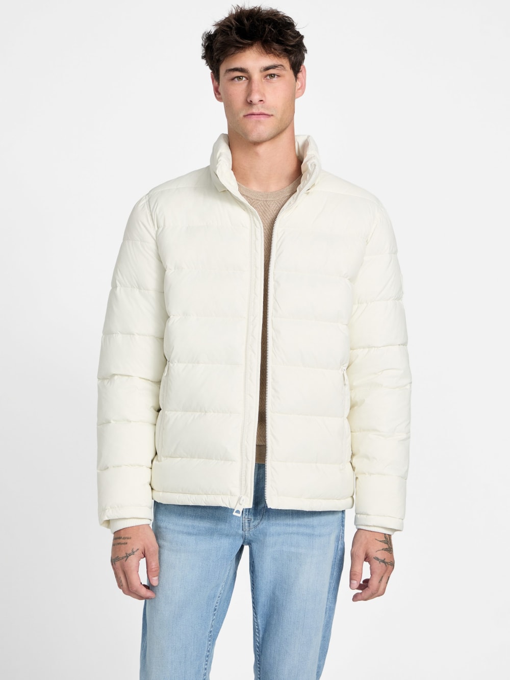 Glacier Matte Nylon Puffer Jacket - Guess