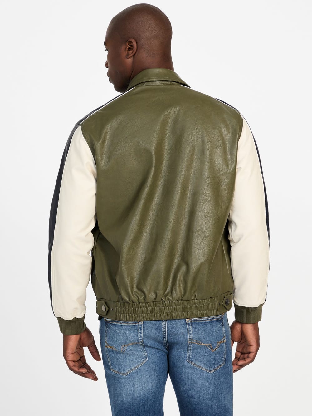 Color-Block Faux-Leather Jacket - Guess