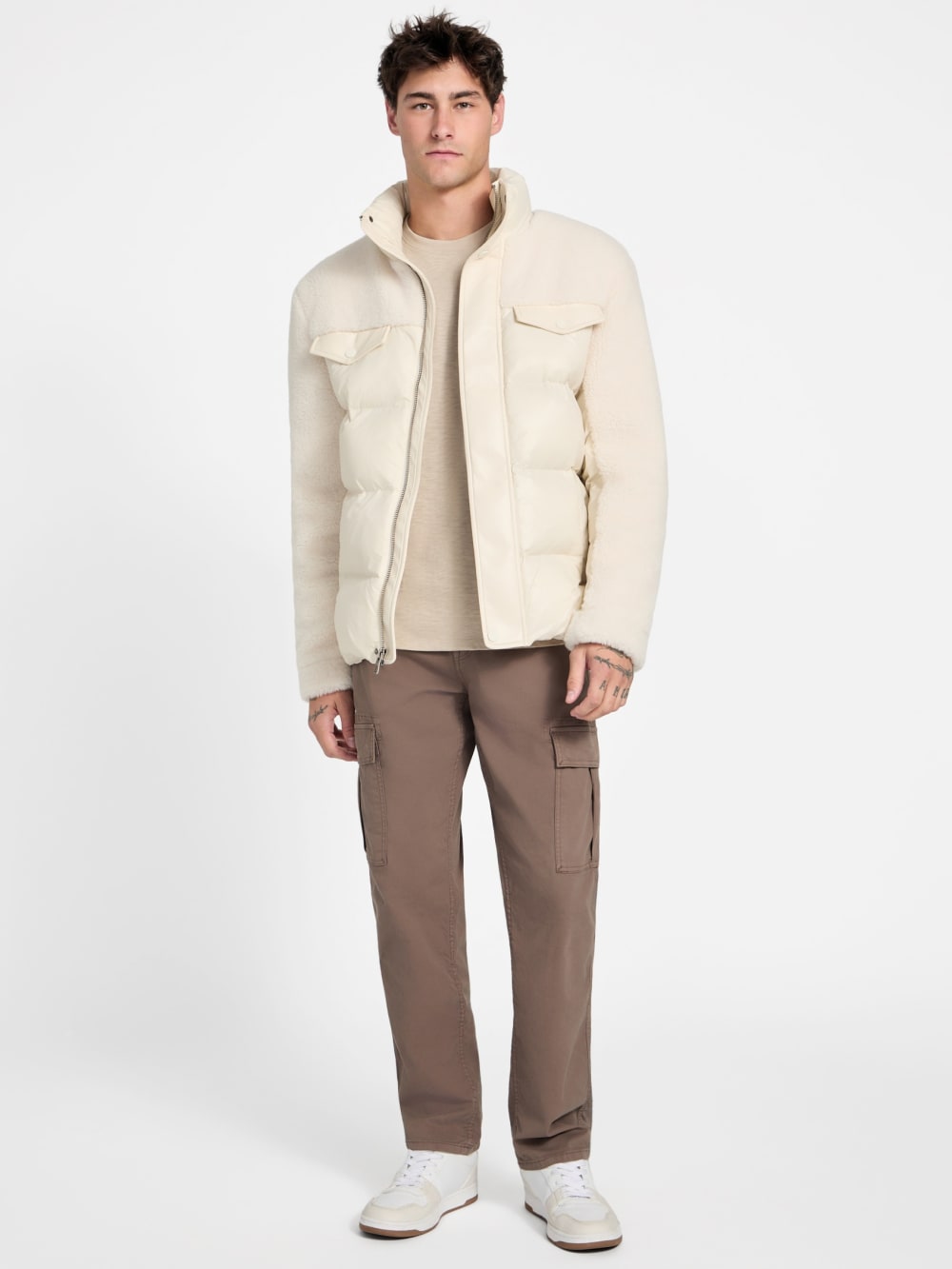 Mix Puffa Shearling Jacket - Guess