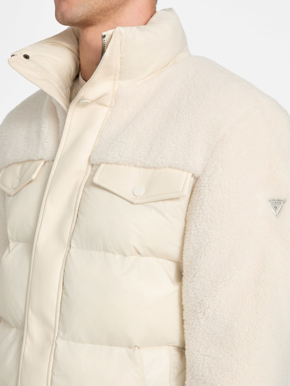 Mix Puffa Shearling Jacket - Guess