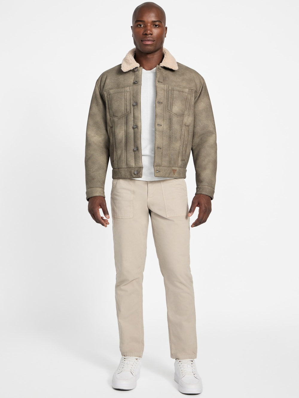 Andy Faux-Suede and Sherpa Trucker Jacket - Guess