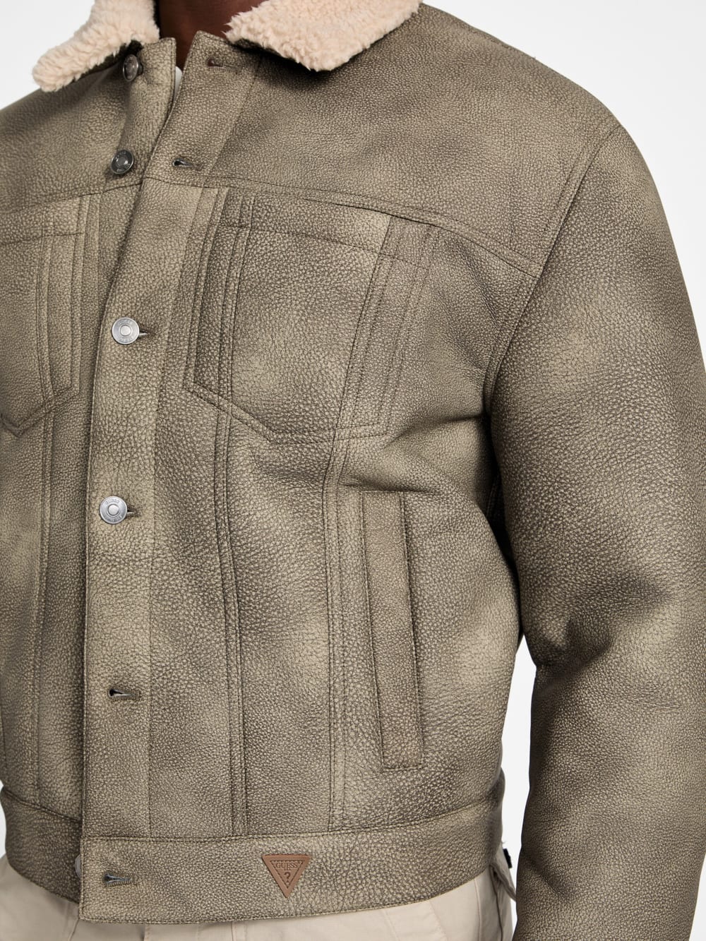 Andy Faux-Suede and Sherpa Trucker Jacket - Guess