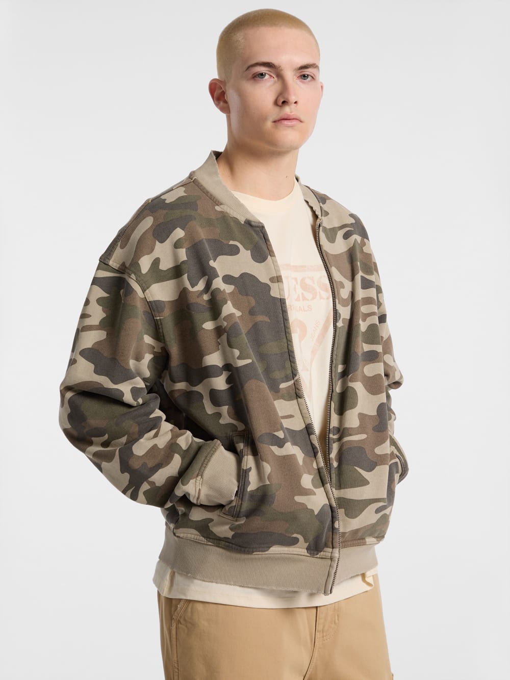 GUESS Originals Eco Sweatshirt Flight Jacket - Guess