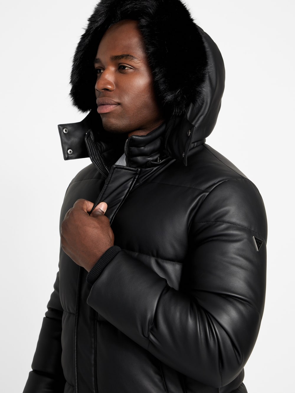 Eco Faux-Leather Puffer Jacket - Guess