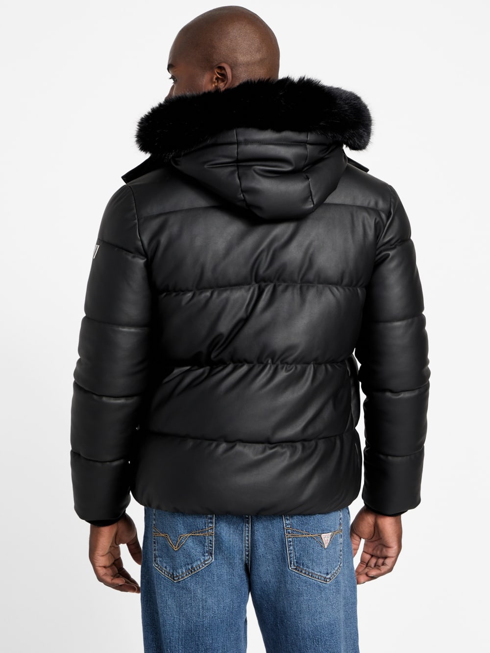 Eco Faux-Leather Puffer Jacket - Guess
