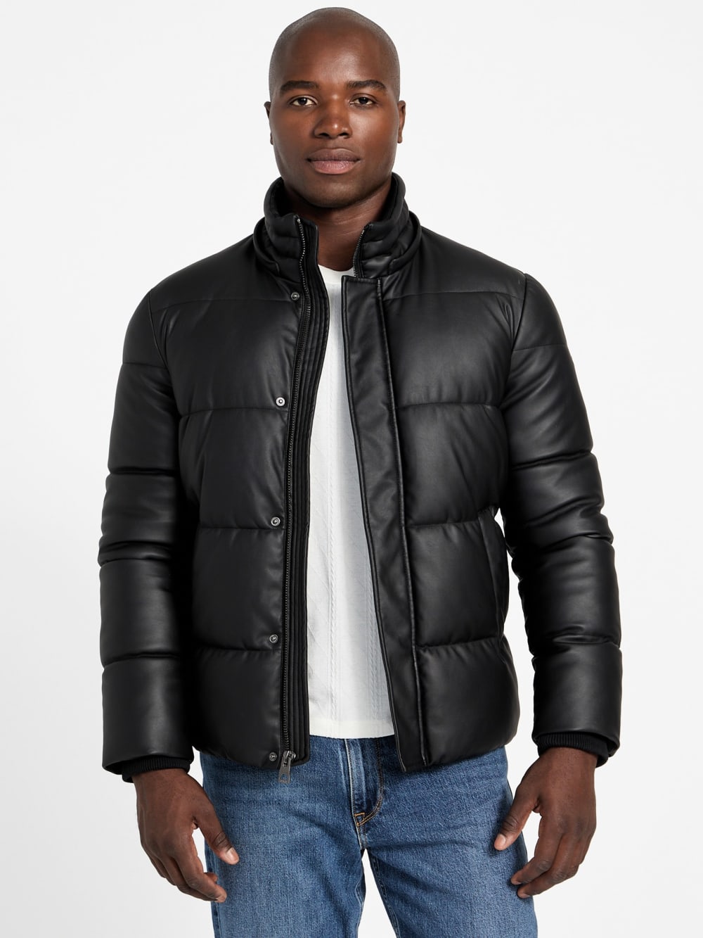 Eco Faux-Leather Puffer Jacket - Guess