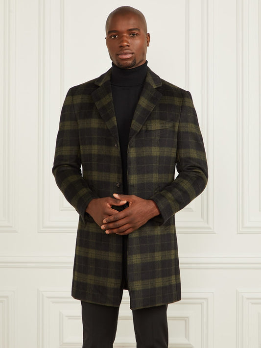 Single Breasted Plaid Coat - Guess