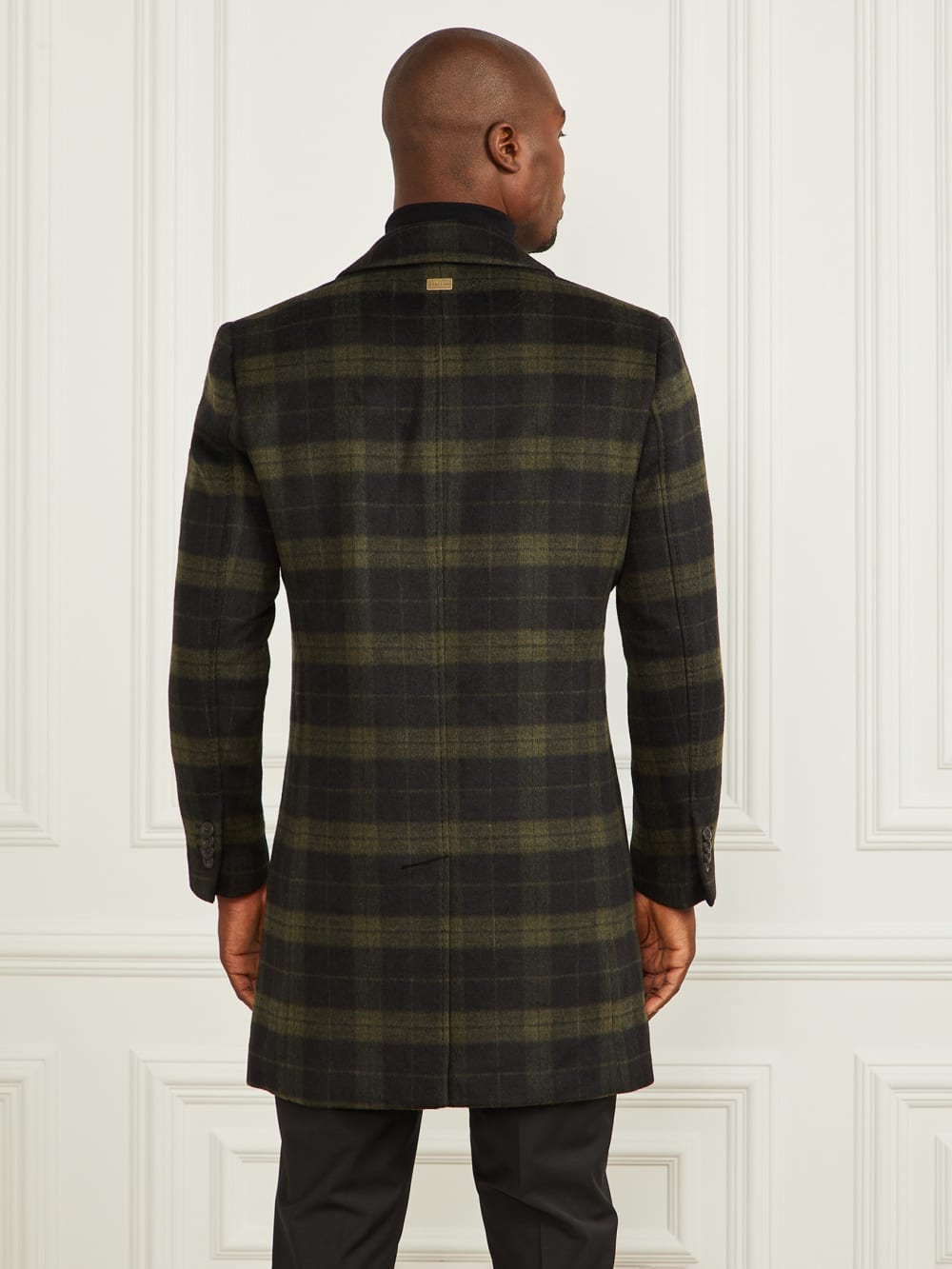 Single Breasted Plaid Coat - Guess