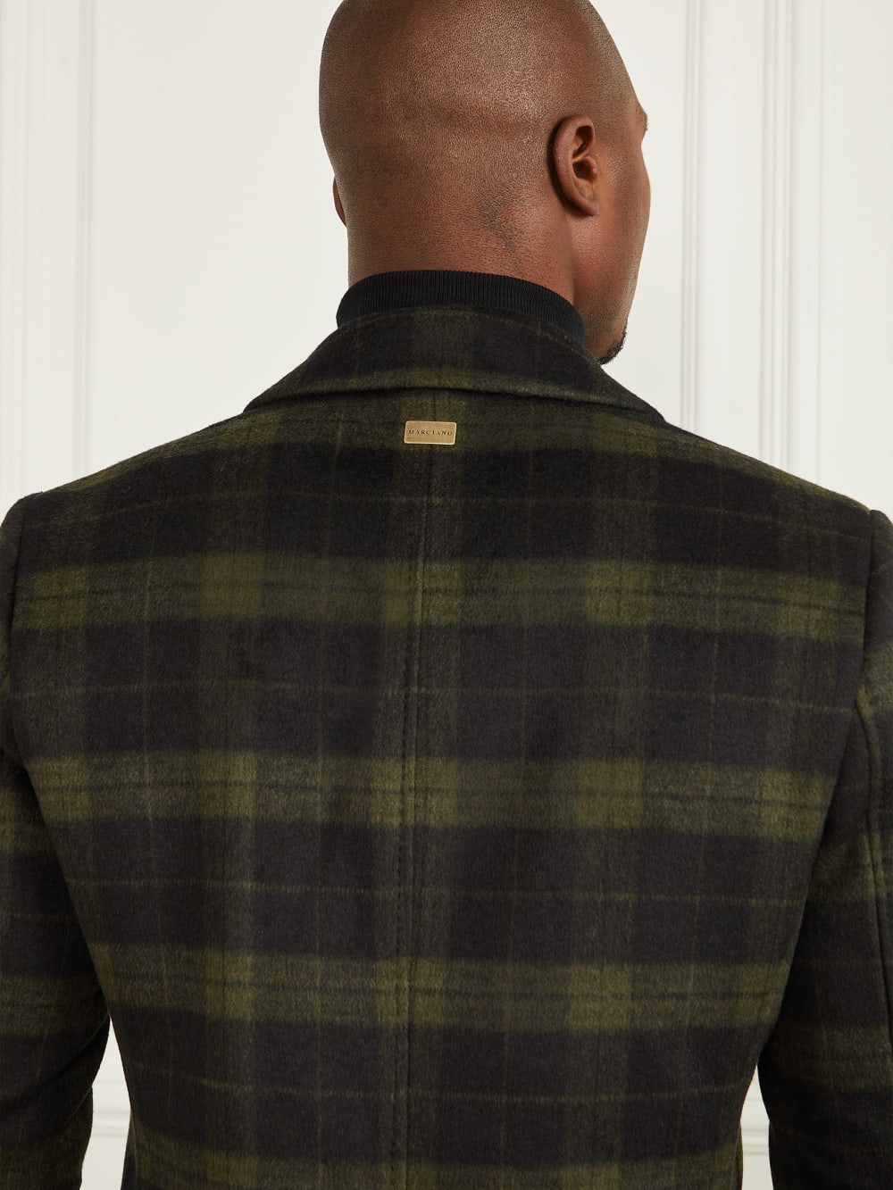 Single Breasted Plaid Coat - Guess