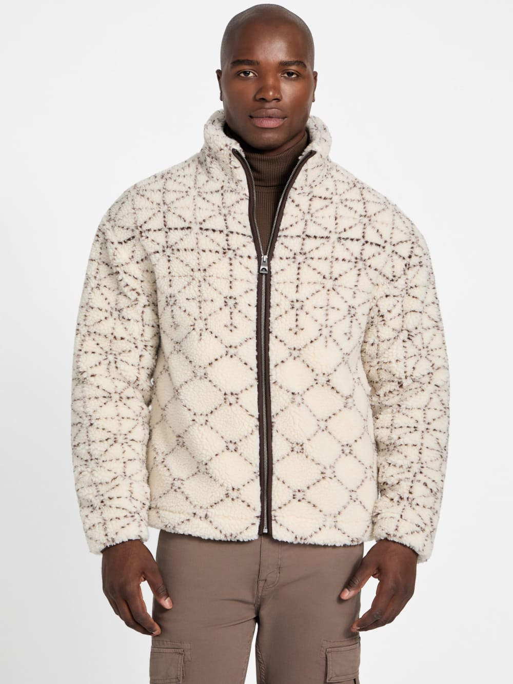 Eco Soldier Sherpa Jacquard Jacket - Guess