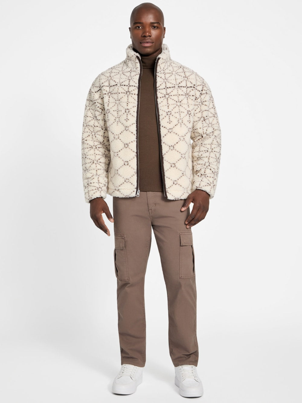 Eco Soldier Sherpa Jacquard Jacket - Guess