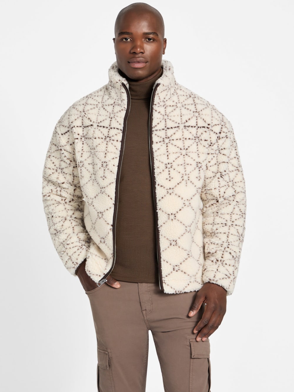 Eco Soldier Sherpa Jacquard Jacket - Guess