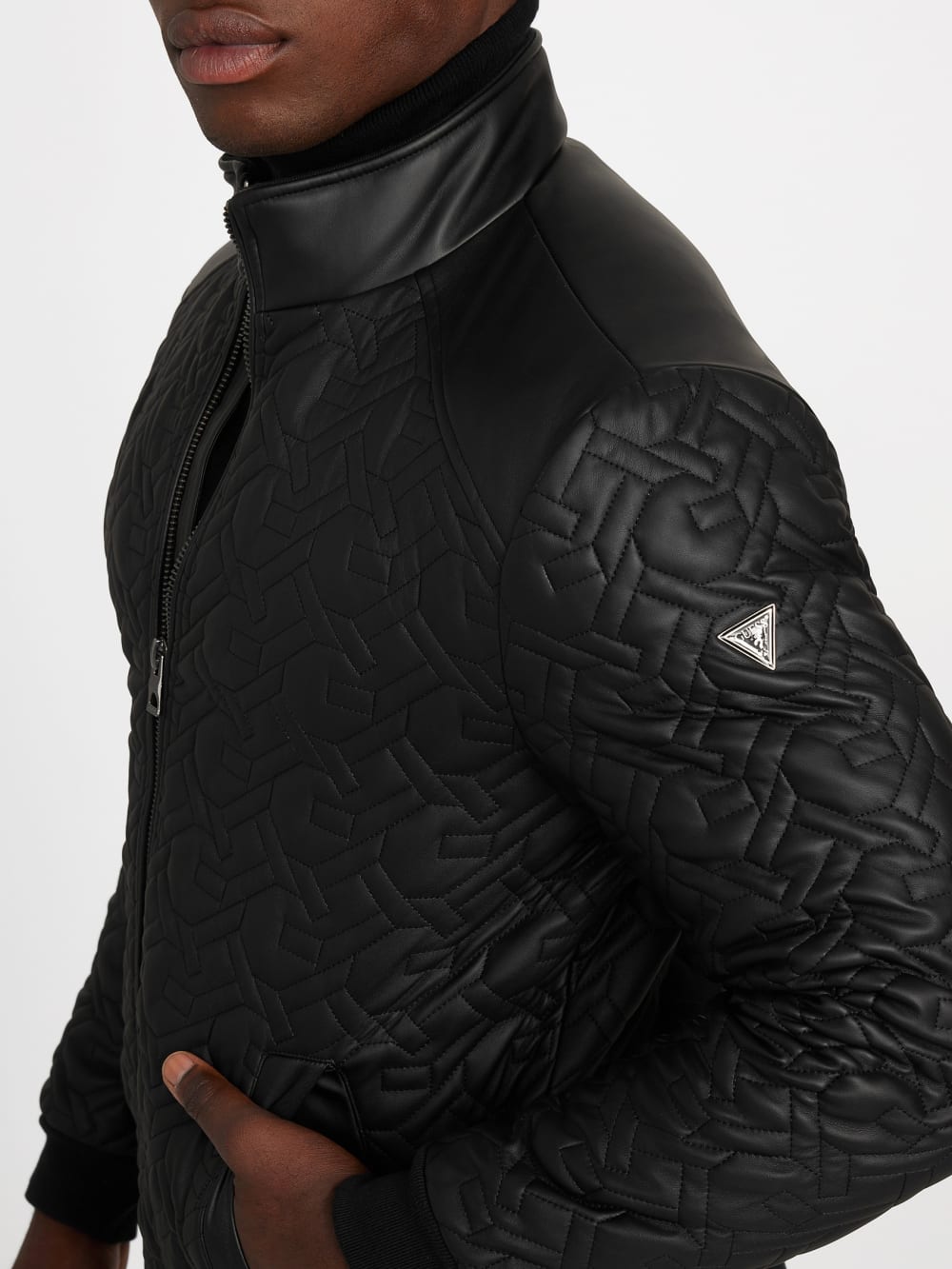 G Chain Quilted Faux-Leather Jacket - Guess
