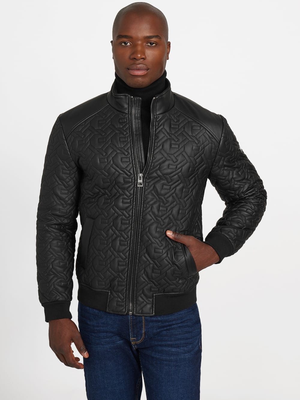 G Chain Quilted Faux-Leather Jacket - Guess