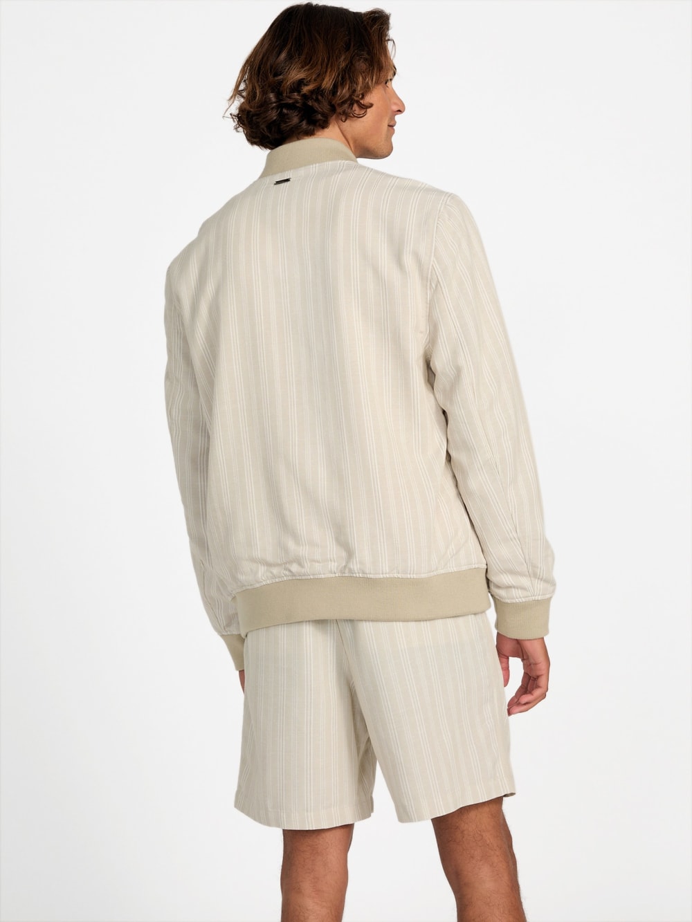 Eco Fletcher Striped Linen Flight Jacket - Guess
