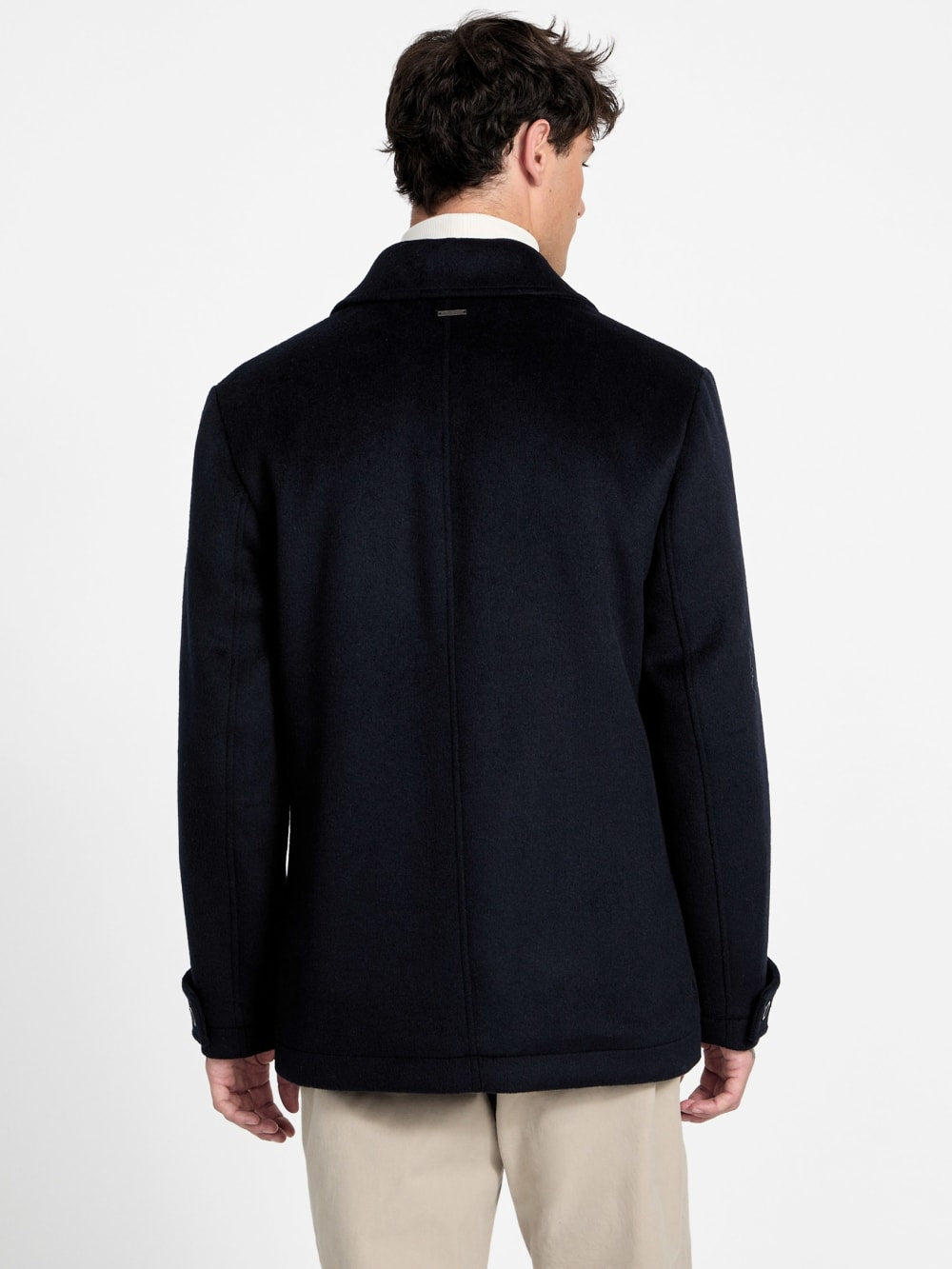 Eco Double-Breasted Wool-Blend Peacoat - Guess