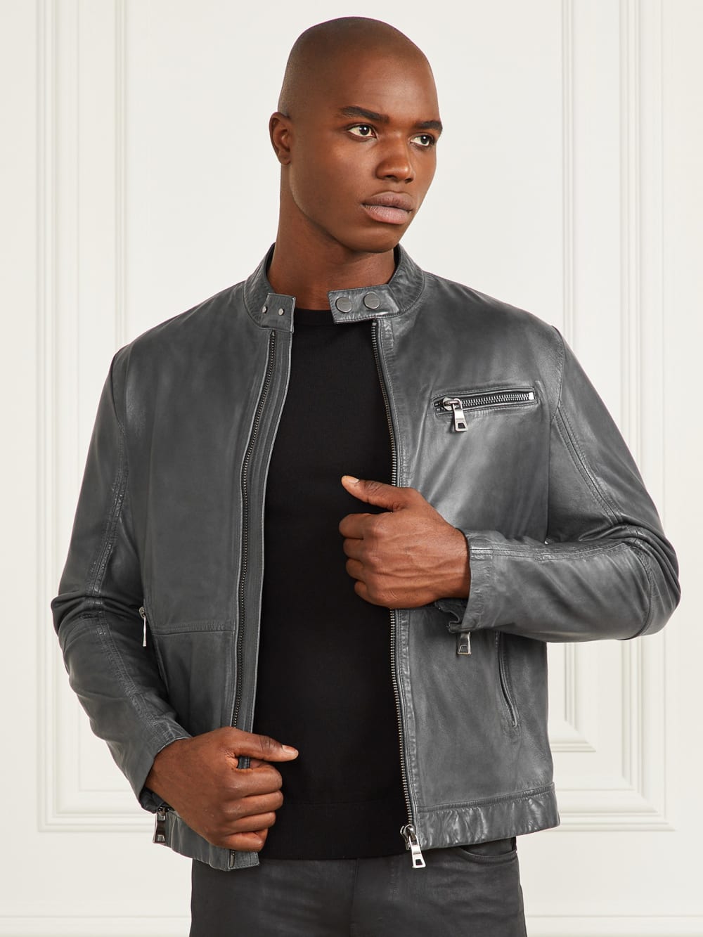 Leather Biker Jacket - Guess