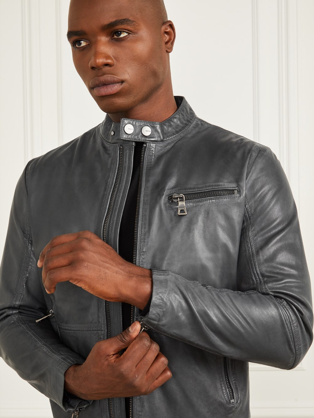 Leather Biker Jacket - Guess