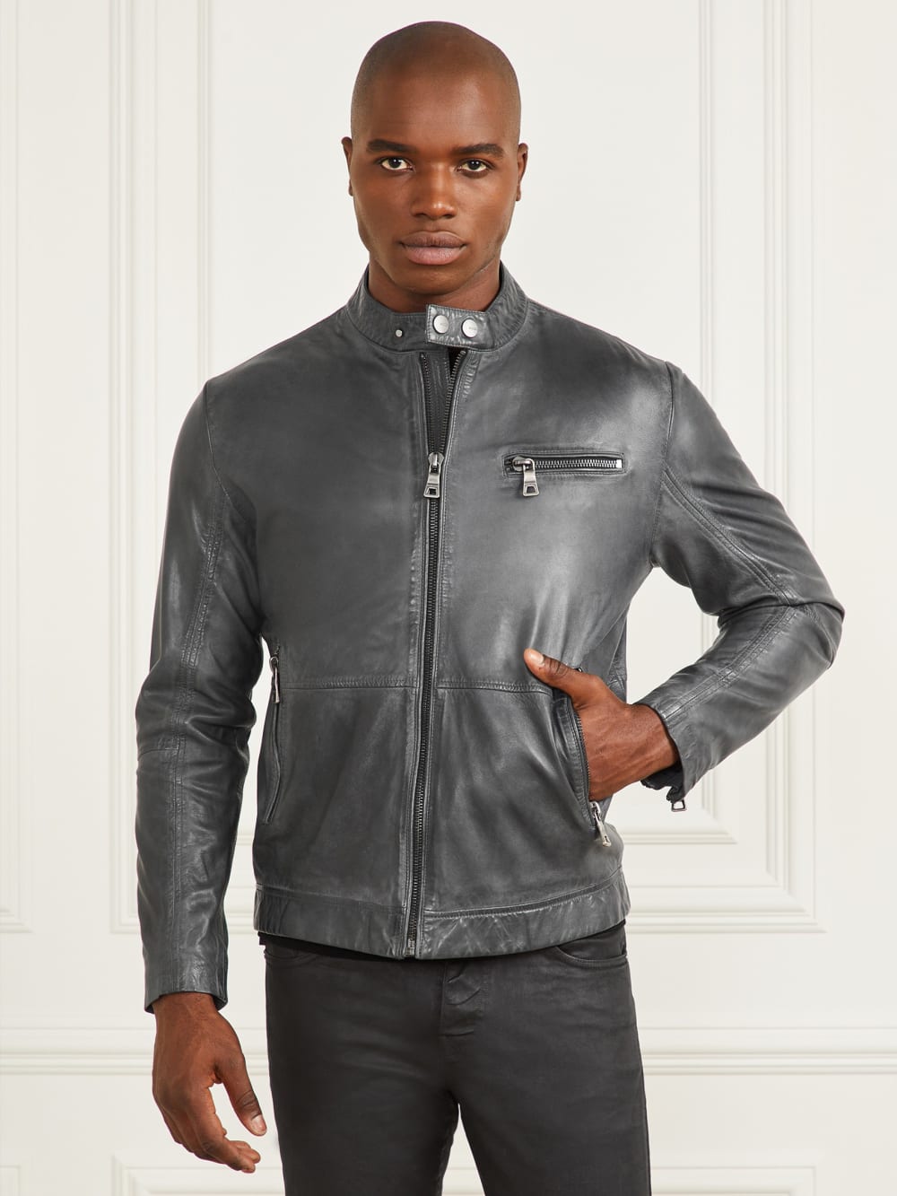 Leather Biker Jacket - Guess