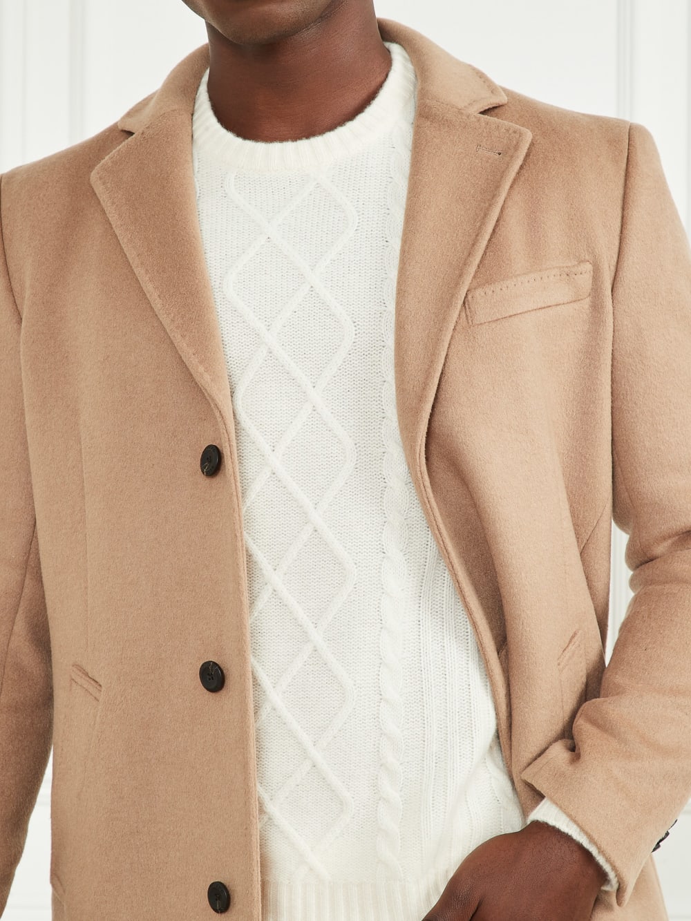 Single Breasted Wool-Blend Coat - Guess