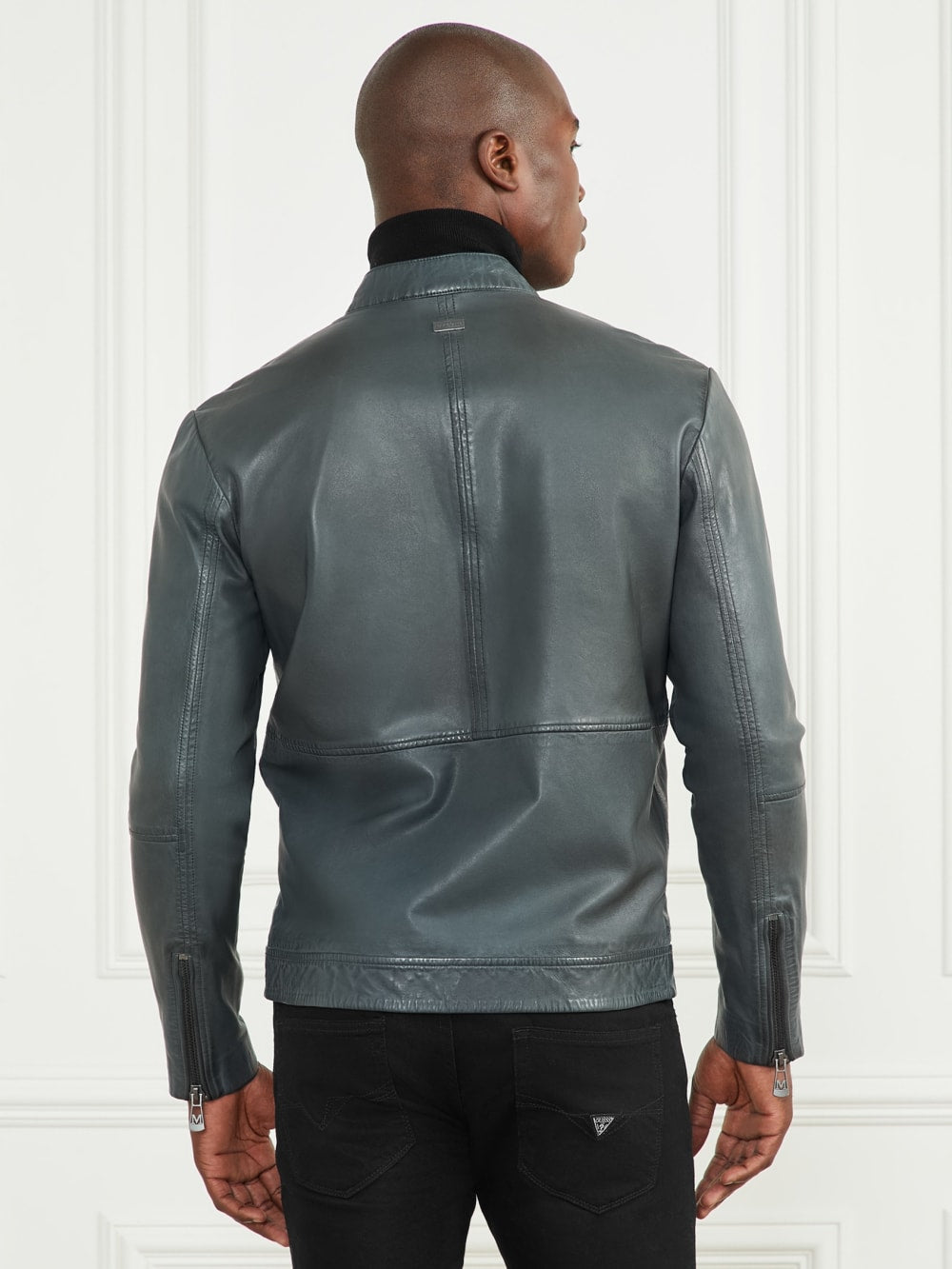 Genuine Leather Biker Jacket - Guess