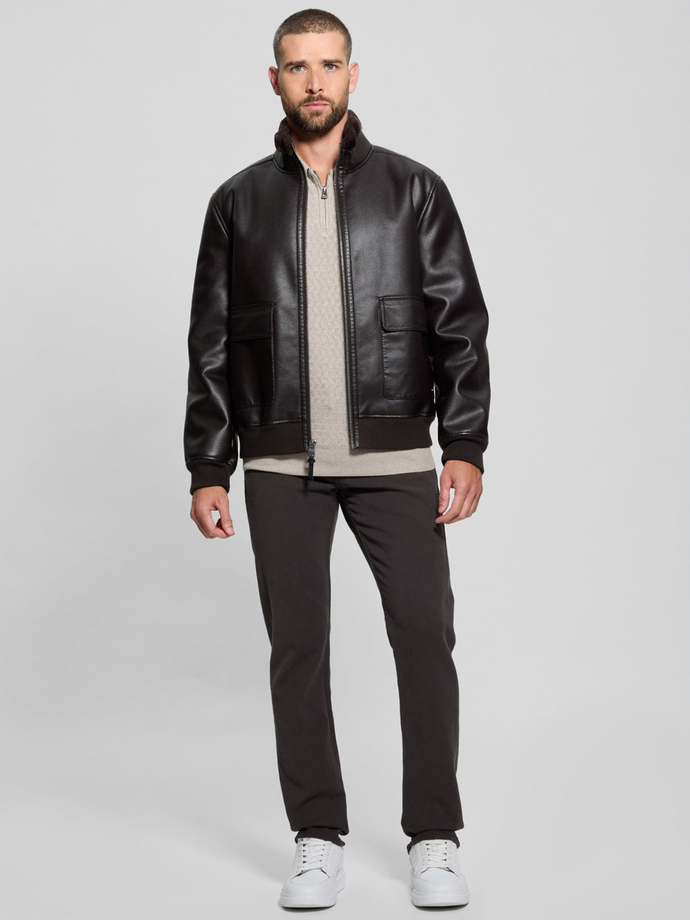 Ryder Bonded Faux-Leather Jacket - Guess