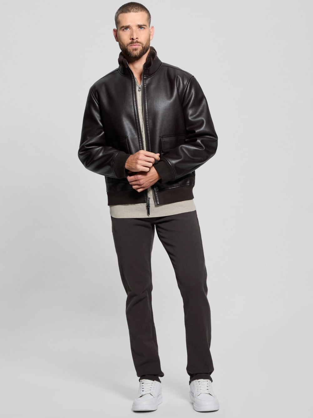 Ryder Bonded Faux-Leather Jacket - Guess