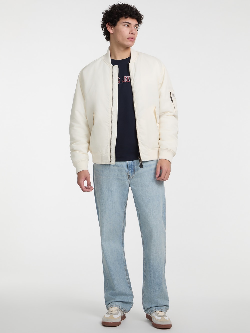 Nylon Flight Jacket - Guess