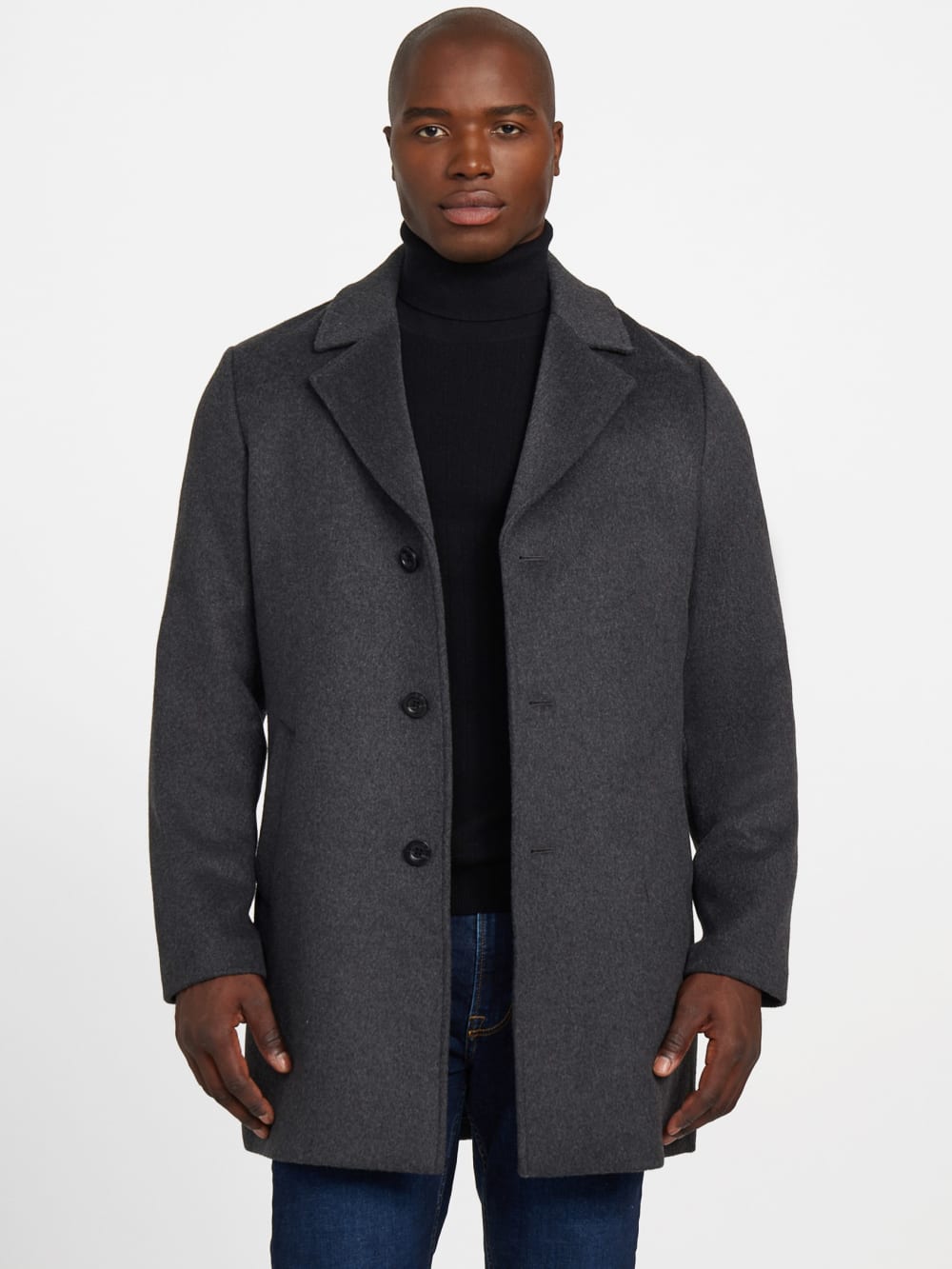 Eco Wool-Blend Fitted Coat - Guess