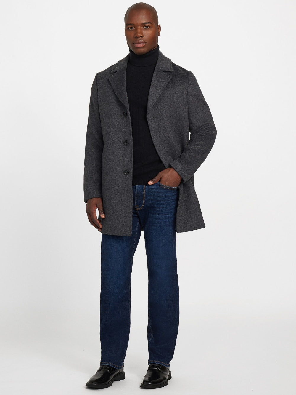 Eco Wool-Blend Fitted Coat - Guess
