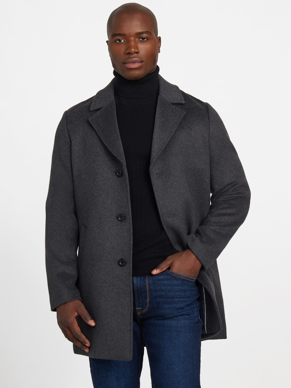 Eco Wool-Blend Fitted Coat - Guess