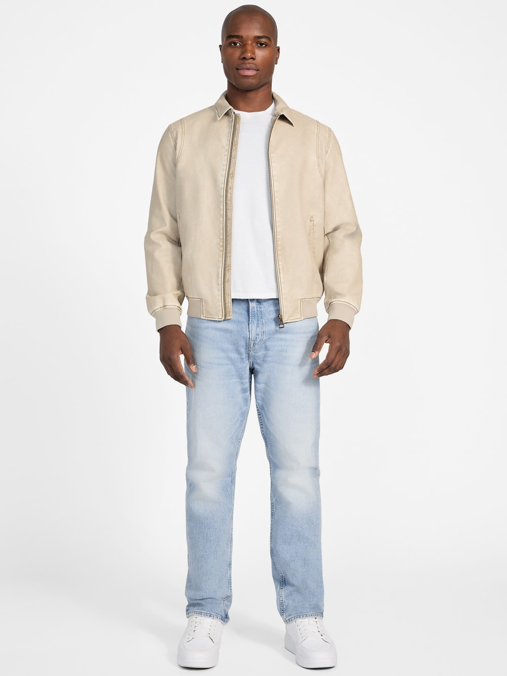 Faux-Leather Aviator Jacket - Guess