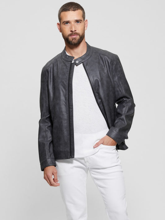 Faux-Leather Moto Jacket - Guess