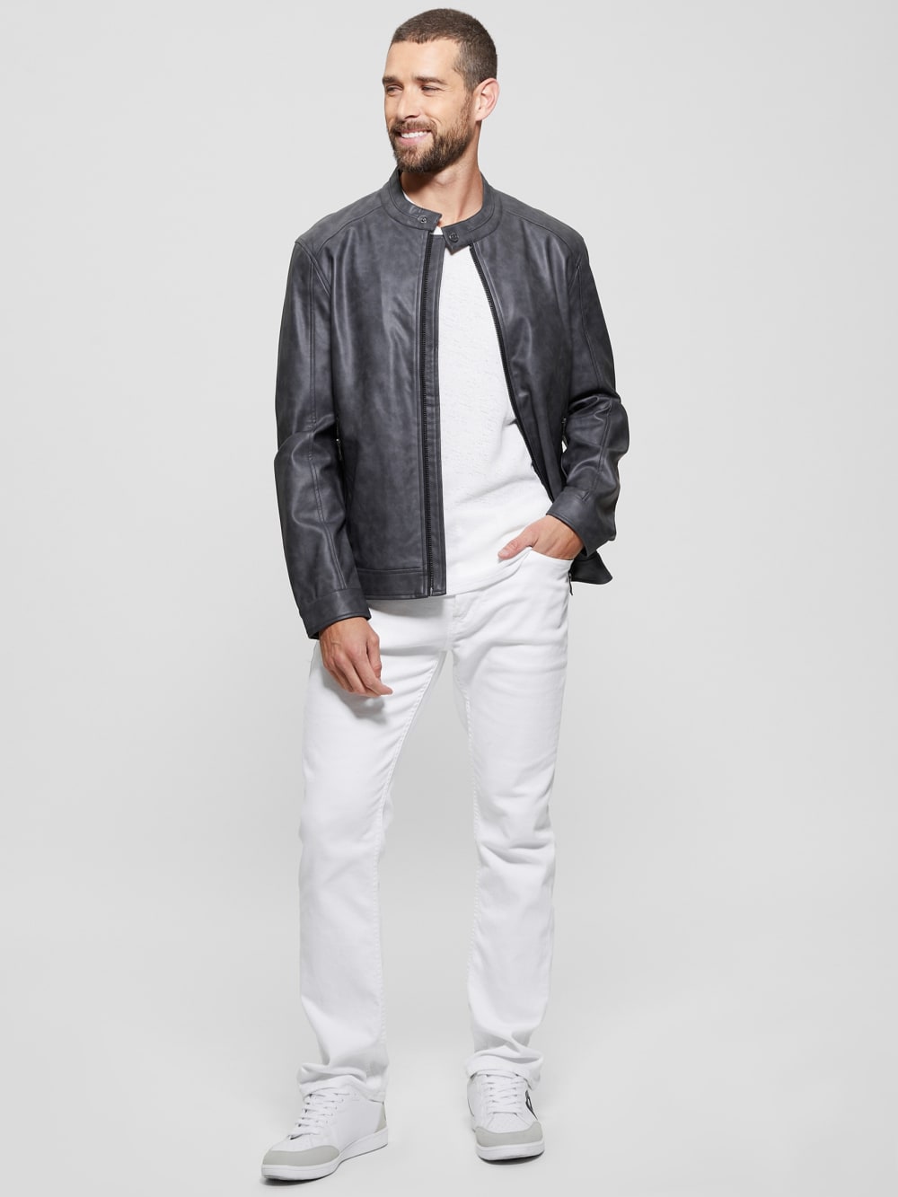 Faux-Leather Moto Jacket - Guess