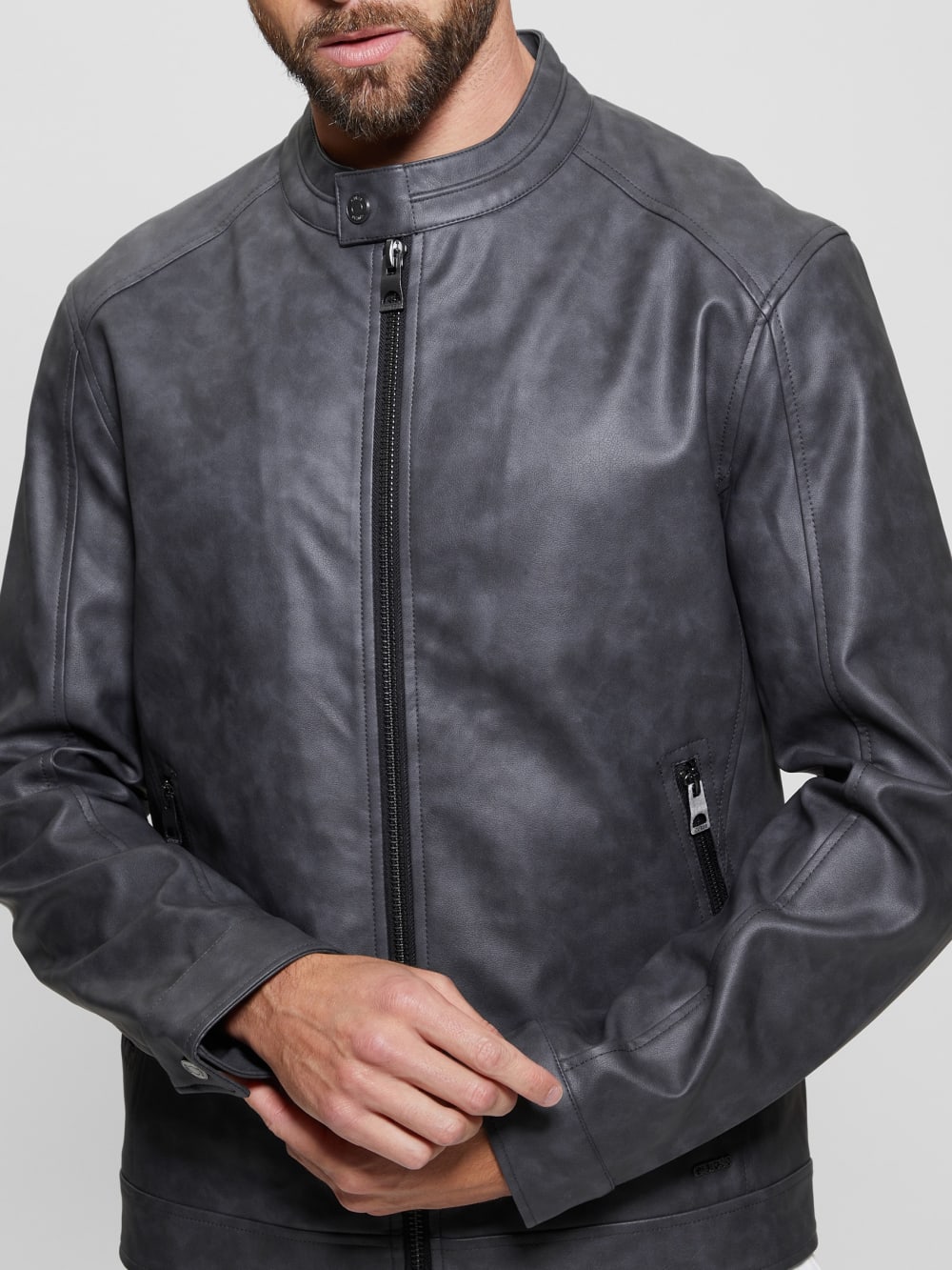 Faux-Leather Moto Jacket - Guess