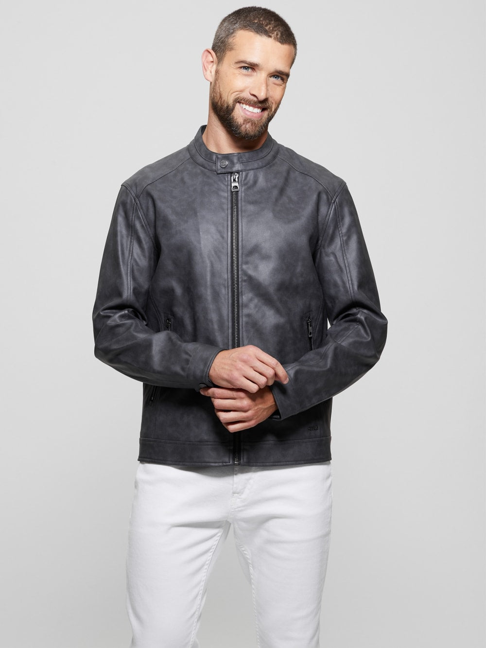 Faux-Leather Moto Jacket - Guess