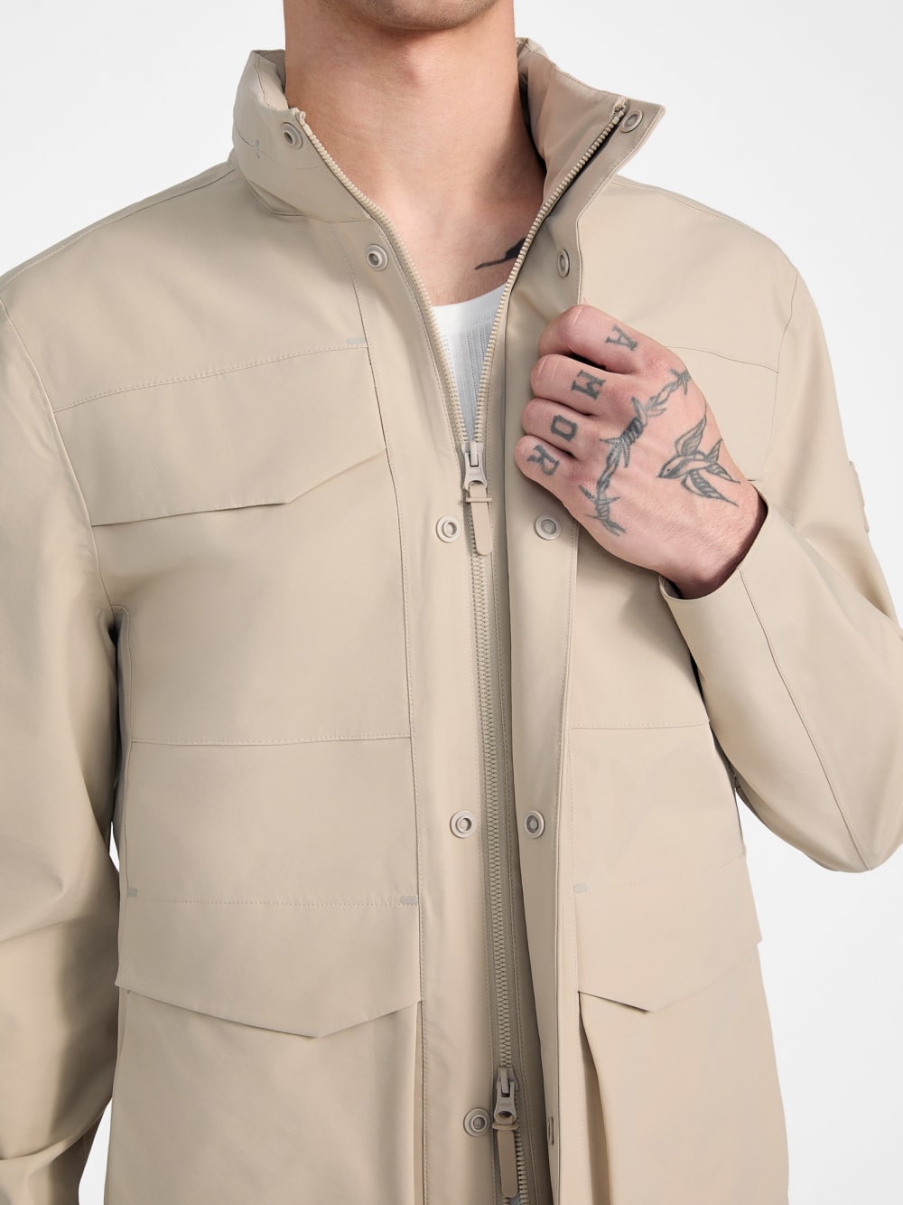 Dunwich Woven Hooded Utility Jacket - Guess
