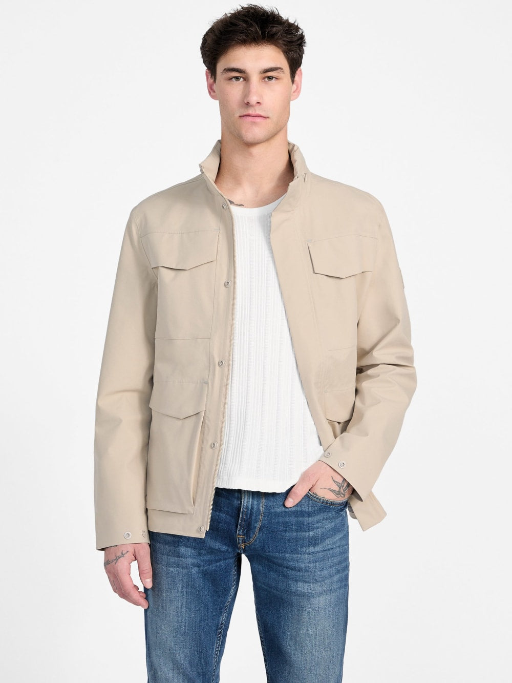 Dunwich Woven Hooded Utility Jacket - Guess