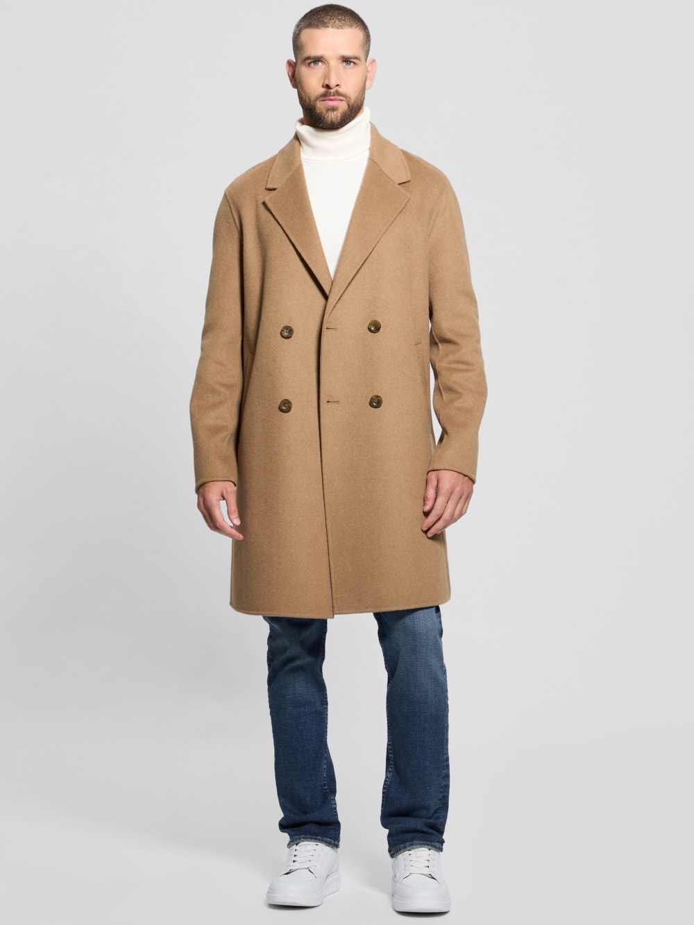 Wool-Blend Double-Breasted Coat - Guess