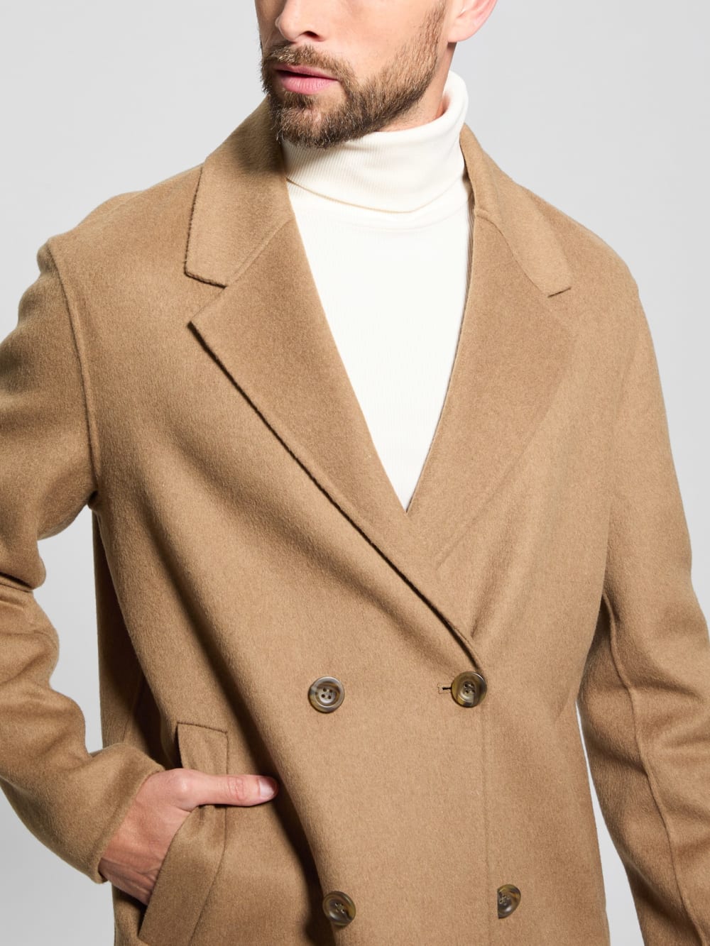 Wool-Blend Double-Breasted Coat - Guess