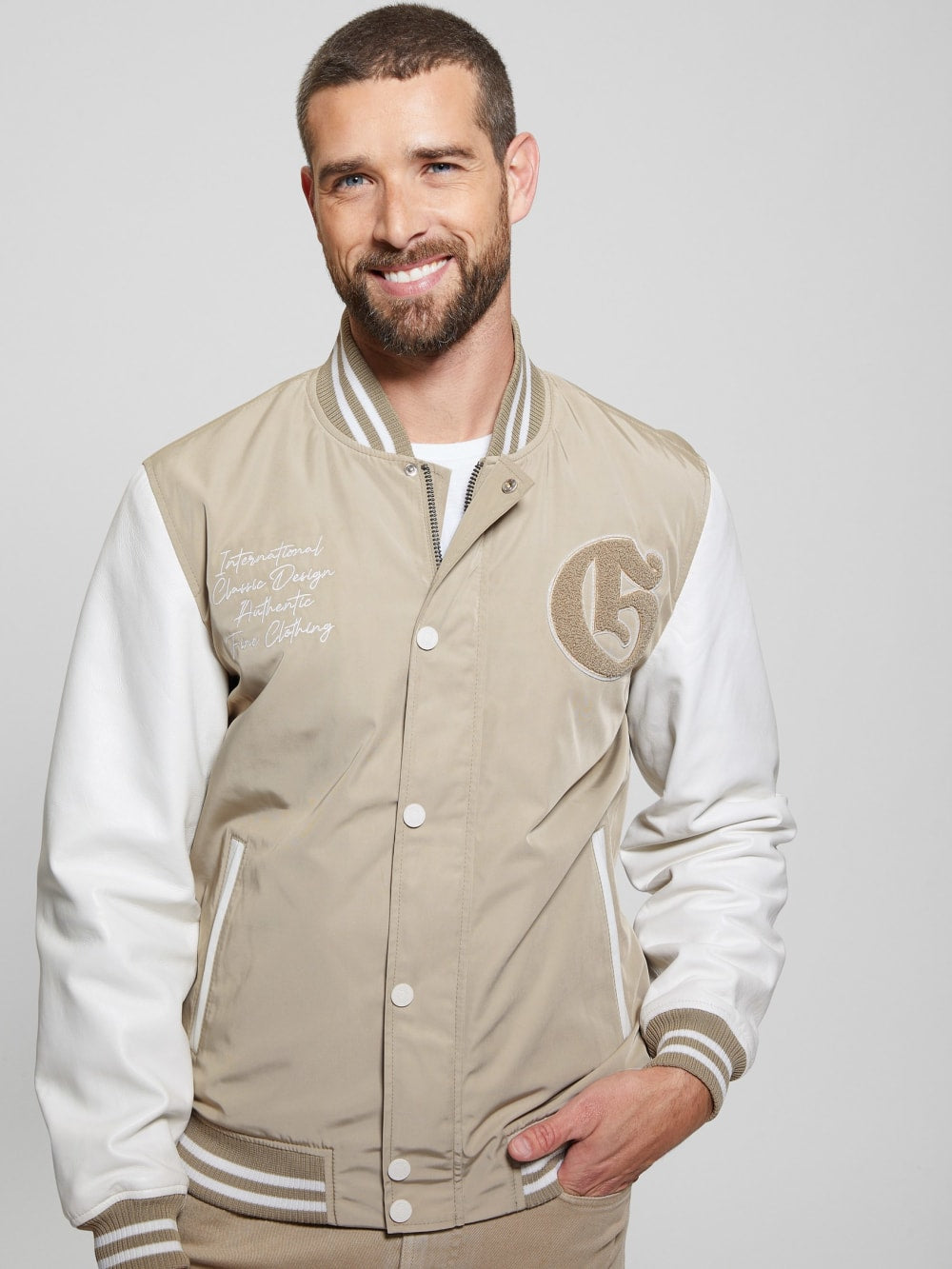 Color-Block Varsity Jacket - Guess