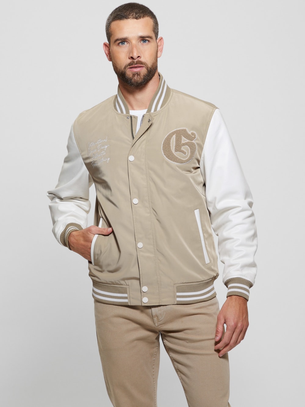 Color-Block Varsity Jacket - Guess