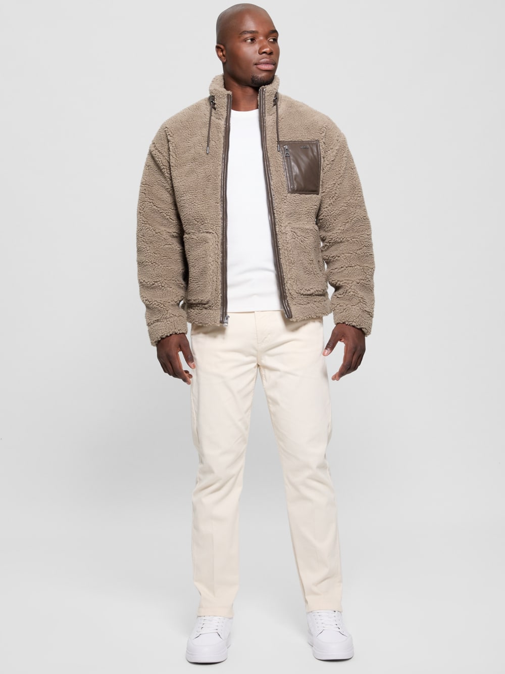 Faux-Sherpa Full-Zip Jacket - Guess